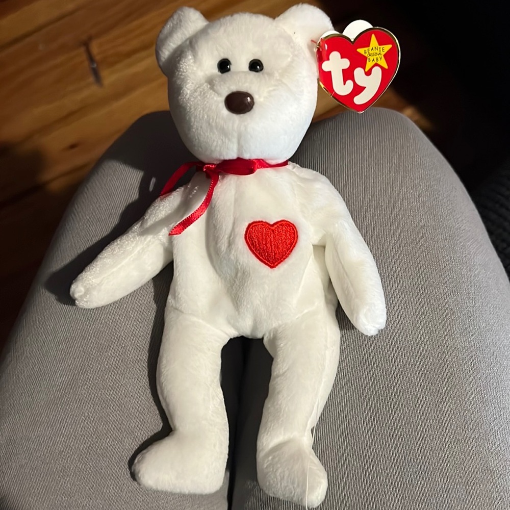 TY "Valentino" the Bear Beanie Baby Vintage RARE W/ ERRORS- MINT NEW WITH TAGS